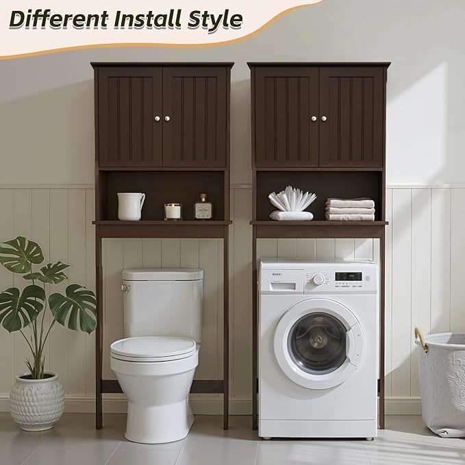 Over Toilet Storage Cabinet with Barn Door & Adjustable Shelves - Image 4
