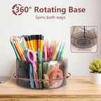 Absonic 250pcs Acrylic Pencil Holder Marker Organizer, 360-Degree Rotating Pen Holder, Crayon Organizers for Kids Pencil Organizer Caddy Art Supply Kids Desk Organizers for Office Home School, Black - Image 3