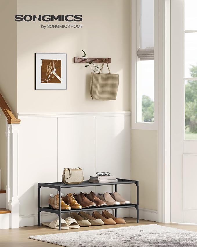 SONGMICS 2-Tier Shoe Rack, Space-Saving, Shoe Storage Organizer - Image 2