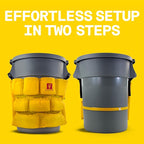 Trash Can Caddy Bag | Brute/Uline Compatible | Fits 32-55 Gallon Can XL Size | 12 Pockets | Heavy Duty Vinyl | Cleaning Supplies Caddy Organizer. - Image 5