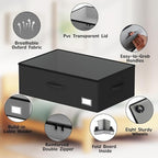 EE-RoomWorld Underbed Storage With Wheels, No Assemble Required 12 inches Height Under bed Storage Bins,Large Capacity Rolling Shoe Storage Containers，Dorm clothes Storage - Image 4