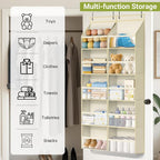 AOODA 2 Pack Over the Door Organizer, Large Capacity Closet Door Hanging Organizer, Clear Deep Pockets Baby Storage for Nursery, Bathroom, Bedroom, Pantry, Diapers (Light Yellow) - Image 7