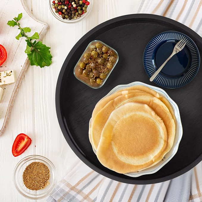10in Black Bamboo Lazy Susan Turntable Organizer for Pantry - Image 5