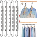 8 Pack Space Saving Hangers for Clothes, 6 to 9 Holes Expandable Heavy Duty Metal Hangers 80 Lbs Capacity, Magic Smart Hanger Closet Space Saver, Closet Organizers and Storage by Liangmall