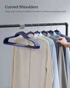 SONGMICS Plastic Clothes Hangers, Pack of 50, Space-Saving | 0.2 Inches Thick, 17.7 Inches Wide, 360° Swivel Hook, Dark Blue Ash and Light Blue Ash, BREANNA Collection UCRP050C05 - Image 7