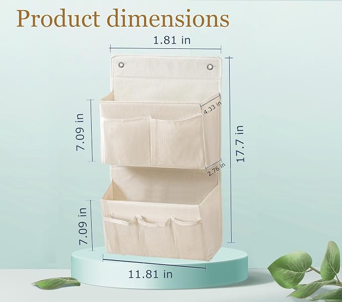 Wall Hanging Organizer – Over the Door Storage & Behind Door Organizer for Dormitory, Bathroom, Bedroom, Kitchen, Nursery, Space-Saving (White, 2 Pack) - Image 3