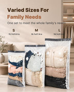 Vacbird Travel Vacuum Storage Bags with Rechargeable Cordless Pump, 12 Pack Vacuum Seal Bags for Clothing(4 Large+4 Medium+4 Small), Compression Packing for Clothes Suitcase Luggage Blanket Pillows - Image 3