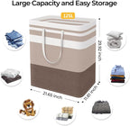 HomeHacks 2-Pack Large Laundry Basket, Waterproof, Freestanding Laundry Hamper, Collapsible Tall Clothes Hamper with Extended Handles for Clothes Toys in the Dorm and Family (Brown, 125L) | Waterproof, Freestanding, Collapsible Clothes Hamper with Rein... - Image 4