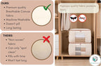 Chaos Cleared Canvas Storage Bags Designer Organizer for Comforters 2 Pack – Seasonal Storage for Pillows, Blankets, Linens & Garments – Foldable Design with Zip & Window, Moth-Proof Space Saver - Image 4