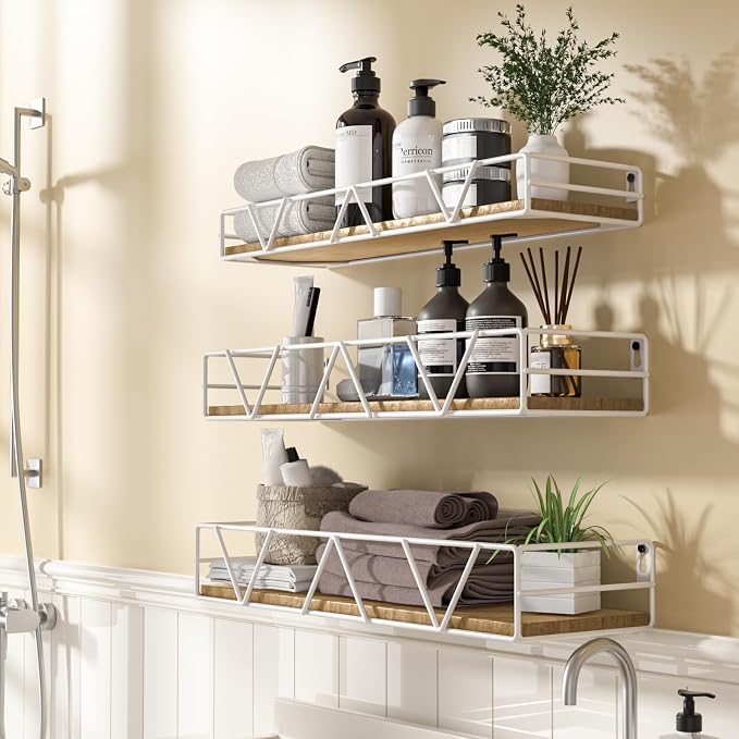 Floating Shelves Set of 3, Wood Wall Shelf, Farmhouse Shelf for Bedroom - Image 5