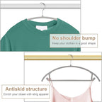 TIMMY 50 Pack No-Bump Plastic Clothes Hangers, Gray, Non-Slip, Space-Saving - Image 4