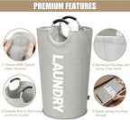 DOKEHOM 90L Large Laundry Basket Bag, Collapsible Tall Hamper, Grey - Image 6