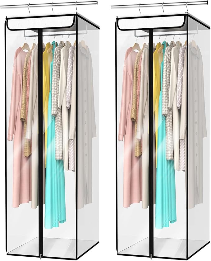 Univivi Garment Bags for Hanging Clothes, Cloth Bag 54 In, 2 PCS, Clear by Univivi