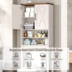 Vabches Over The Toilet Storage Cabinet with Adjustable Shelf, White - Image 5