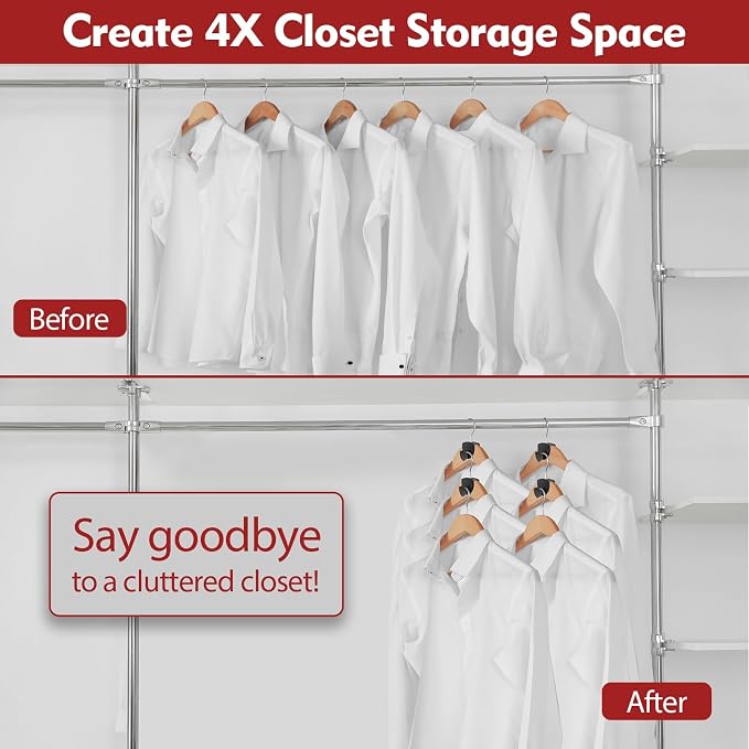 Latoxcaa Space Saving Standard Hanger Hooks 50Pcs, Upgrade Heavy Duty Space Saver Hangers Connector Hooks for Clothes, Premium Hanging Closet Organizer for Dorm, Ganchos para Colgar Ropa, Black - Image 2