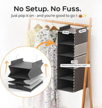 Deep Hanging Closet Organizers and Storage, Closet Hanging Storage Shelves with 5 Shelves and 4 Mesh Pockets, Heavy-Duty Closet Organizer for Clothes, Hats, and RVs and Dorm Essential,1-Pack, Grey - Image 4