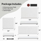 Razborci 3PCS Bathroom Sink Vanity Trays, Quick Stone Drying Mat Dish Soap Dispenser Sponge Holder for Kitchen Counter, Diatomaceous Earth Water Absorbing Caddy Organizer, White - Image 3