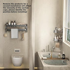 VOLPONE Shower Caddy Corner Suction Cup Shower Shelf Corner No Drilling Bathroom Shower Organizer Storage Rack Adhesive (1-Pack, gray) - Image 2