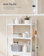SONGMICS 3-Tier Bamboo Over The Toilet Storage, Adjustable Shelf, 66.9''H - Image 6