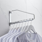 NEWRAIN Laundry Hanger, Wall Mounted Clothes Hanger with Swing Arm Holder Brass Hanging Drying Rack Space Saver,Chrome - Image 8