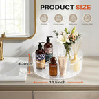 Divided Lazy Susan Turntable Organizer, 11.5" Clear Round Lazy Susan - Image 6