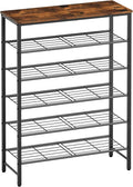 Kitsure Shoe Rack for Closet, Shoe Storage, 29.5" Wide - 6 Tier, Brown | Space-Saving Shoe Organizer with Leveling Feet, Sturdy & Rust-Proof Wooden Shoe Rack for Entryway, Bedroom, Living Room by Kitsure