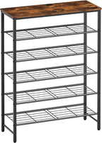 Kitsure Shoe Rack for Closet, Shoe Storage, 29.5" Wide - 6 Tier, Brown | Space-Saving Shoe Organizer with Leveling Feet, Sturdy & Rust-Proof Wooden Shoe Rack for Entryway, Bedroom, Living Room by Kitsure