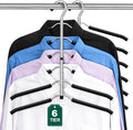 DOIOWN Clothes Hangers Space Saving: 6 Tier Coat Hanger Space Saving Hangers Non Slip Foam Padded Hanger, 3 Pack Black Metal Sweater T Shirt Hangers for Men Women, Closet Organizers and Storage by DOIOWN