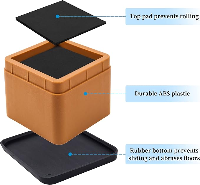 BTSD-home Bed Risers 3 Inch, 4 Pack - Image 4