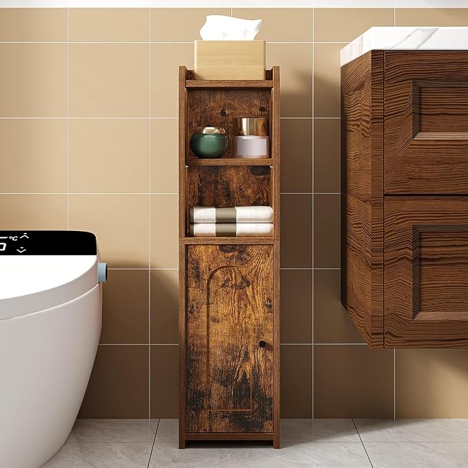 Hzuaneri Bathroom Storage Cabinet, Narrow Toilet Paper Cabinets with Doors by Hzuaneri