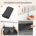 Lifewit 5 Tier Over the Door Organizer, Diaper Hanging Storage, Gray - Image 8