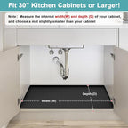 Under Sink Mat 28" x 22", Silicone Under Kitchen Sink Mat, Waterproof Under Sink Protector Mat, Shelf Liners Cabinet Liner for Kitchen and Bathroom, Black - Image 3