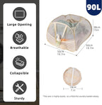 Collapsible Laundry Basket 90L, Mesh Pop-up Hamper, Beige 2PCS - Image 2