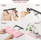 BAYKA Pink Floating Shelves 15.7in, Set of 3, Wall Mounted for Wall Decor - Image 7