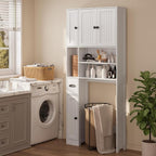 Ahomly Over The Toilet Storage Cabinet, with Five Doors, White - Image 9