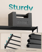 SONGMICS Shoe Rack, 2-Tier Stackable Metal Shoe Organizer, 17.7" Wide - Image 3