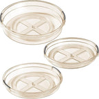 LAMU 3 Pack Lazy Susan Organizer Turntable for Cabinet, Condiment Organizer for Kitchen Pantry Organizers and Storage, Table Top, Fridge, Countertop, Spice Organization, 12'' 10.6'' 9.25'', Amber - Image 8