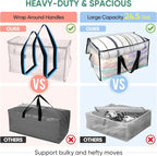 BALEINE 4-Pack Oversized Moving Bags with Reinforced Handles, Heavy-Duty Storage Tote for Clothes, Moving Supplies (Clear, 4-Pack) - Image 5