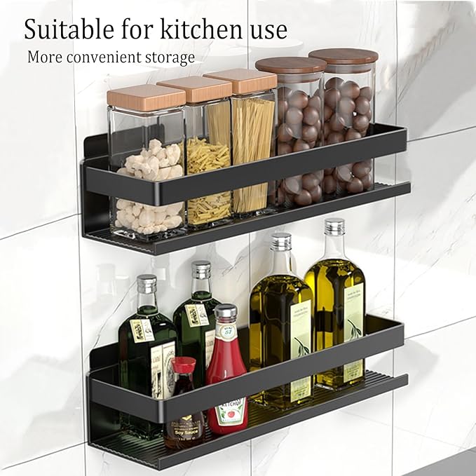 Aluminum Shower Caddy 2-Layers (11.8in) No Drill Shower Shelves - Image 5