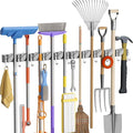Lifewit Mop and Broom Holder Organizer Wall Mount Non-Slip, 2 Pack, Gray by Lifewit