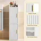 Yoobure Fluted Small Bathroom Storage Cabinet, Narrow Toilet Paper Cabinets - Image 8