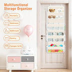 Over The Door Organizer Storage Large Capacity Hanging Bedroom Storage | 4 Shelves, 40 LB Capacity, Foldable Mesh Design, Clear Window, Sturdy, Large Storage Organizer for Nursery, Pantry & Closet - Image 7