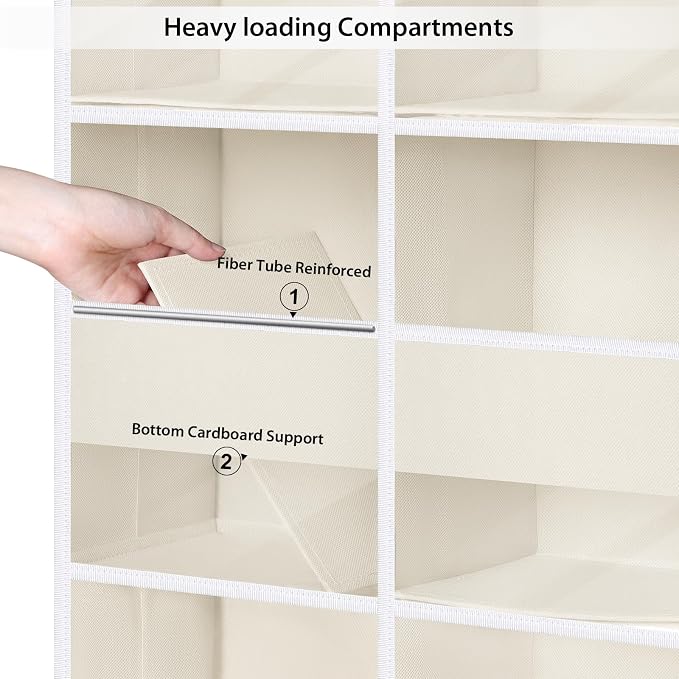 Univivi Upgraded Over the Door Organizer for Baby Nursery, Beige, 5-Shelf - Image 5
