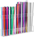 Malldii 9.5" Large Acrylic Straw Holder for Cabinet Door - Reusable Tumbler Straw Organizer Storage, Small Kitchen Accessories Container, Ultra Sticky Cupboard Door Mounted (Transparent) by Malldii