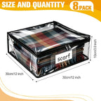Plastic Storage Bags with Easy-Glide Zipper, Pack of 8, Durable Clear Vinyl Zippered Storage Bags for Clothes Sweaters Comforters Blankets Sheets Bedding (12 x 12 x 3.9 Inch, Transparent Black) - Image 2