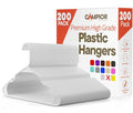 White Plastic Hangers 200 Pack– Heavy-Duty Plastic Hangers Slim and Space-Saving, Durable and Lightweight PP with Non-Slip Shoulder Notches for Slip Dresses, Suits, Jackets & Camisoles by Campior