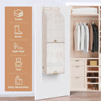 STORAGE MANIAC Over the Door Shoe Organizer with Curtain Dustproof Heavy-Duty Large Deep Pocket Hanging Shoe Organizer for Closet Dorm & Narrow Door Storage Shoe Holder Shoe Rack, 7-Shelf Beige 1 Pack - Image 4