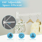 Alise Clothes Drying Rack Wall Mounted Foldable Coat Hanger,White,1P - Image 4