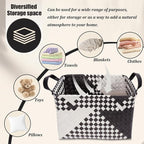 BROWNLILY Handwoven Clothes Basket Laundry Hampers Large Wicker Storage Baskets for Shelves Blankets Closet Storage Bins Car Bedroom Bathroom Organizers and Storage Bath (Pack of 4, Beige & Black) - Image 3