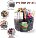 Absonic 250pcs Acrylic Pencil Holder Marker Organizer, 360-Degree Rotating Pen Holder, Crayon Organizers for Kids Pencil Organizer Caddy Art Supply Kids Desk Organizers for Office Home School, Black - Image 4
